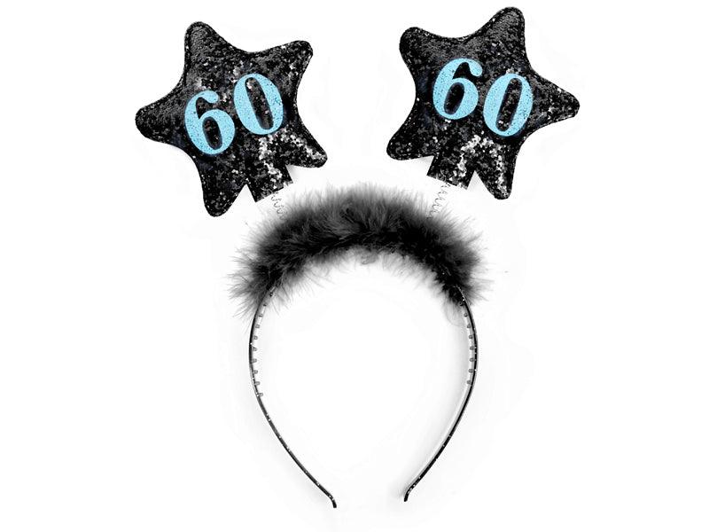 Stirnband mit Sternen 60, schwarz - FeierGlanz